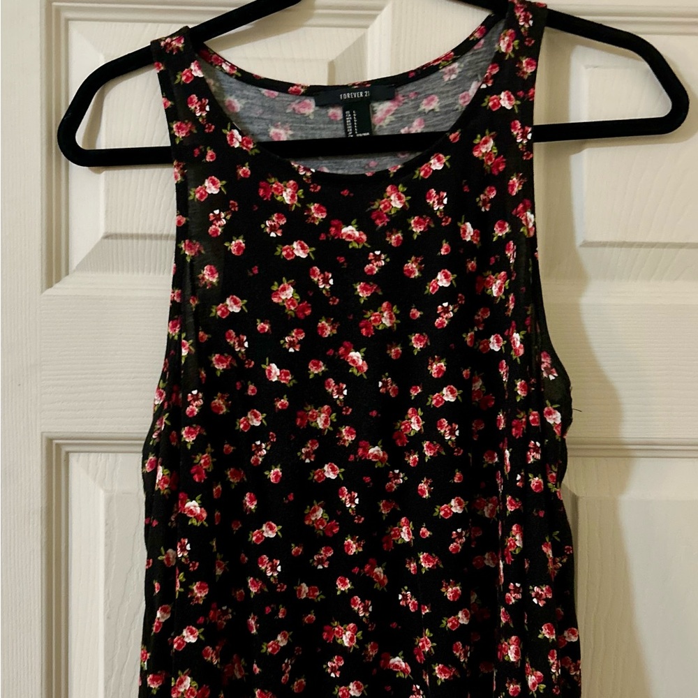 3/$15 VINTAGE CROPPED FLORAL TANK WHIMSIGOTH FESTIVAL COTTAGECORE FOREVER21